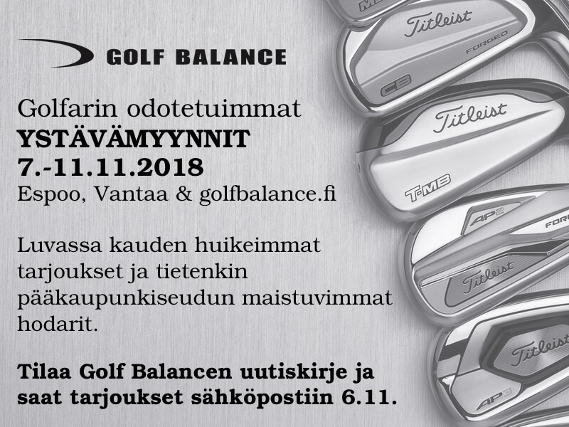 Golf Balancen perinteiset ystävämyynnit 7.11-11.11.2018