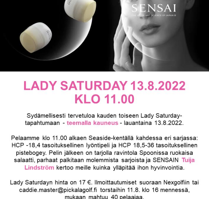 Lady Saturday – Kauneus 13.8.