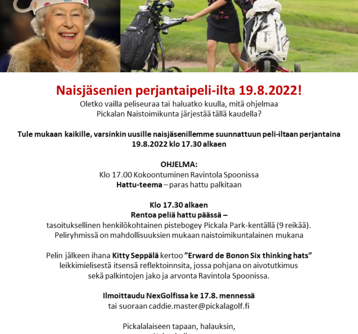 Naisten Perjantai Peli-ilta 19.8.